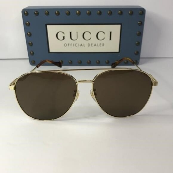 ? - New Authentic Gucci Brown Pilot Ladies Sunglasses GG0969S 002 main image 9